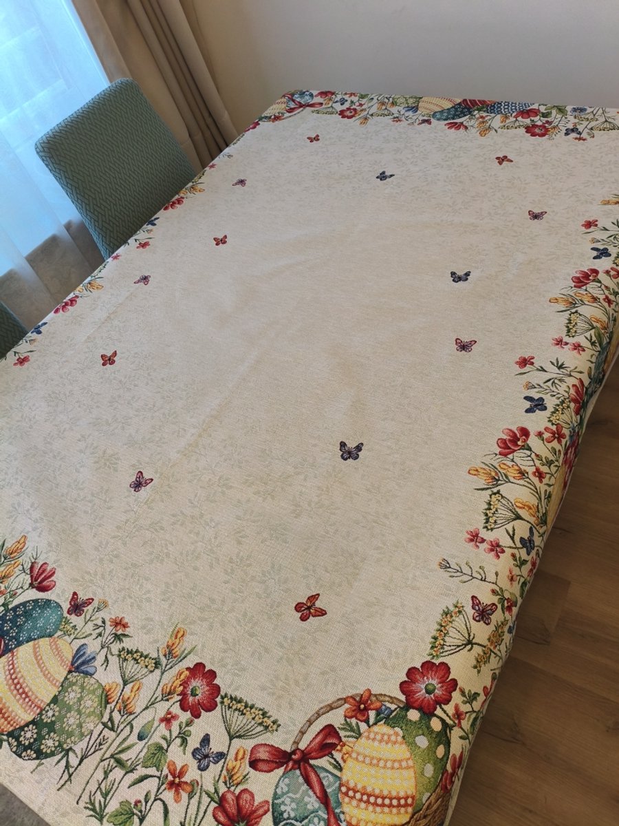 Tafelkleed luxe Gobelinstof Easter Pasen Fine Herbs 140*180cm