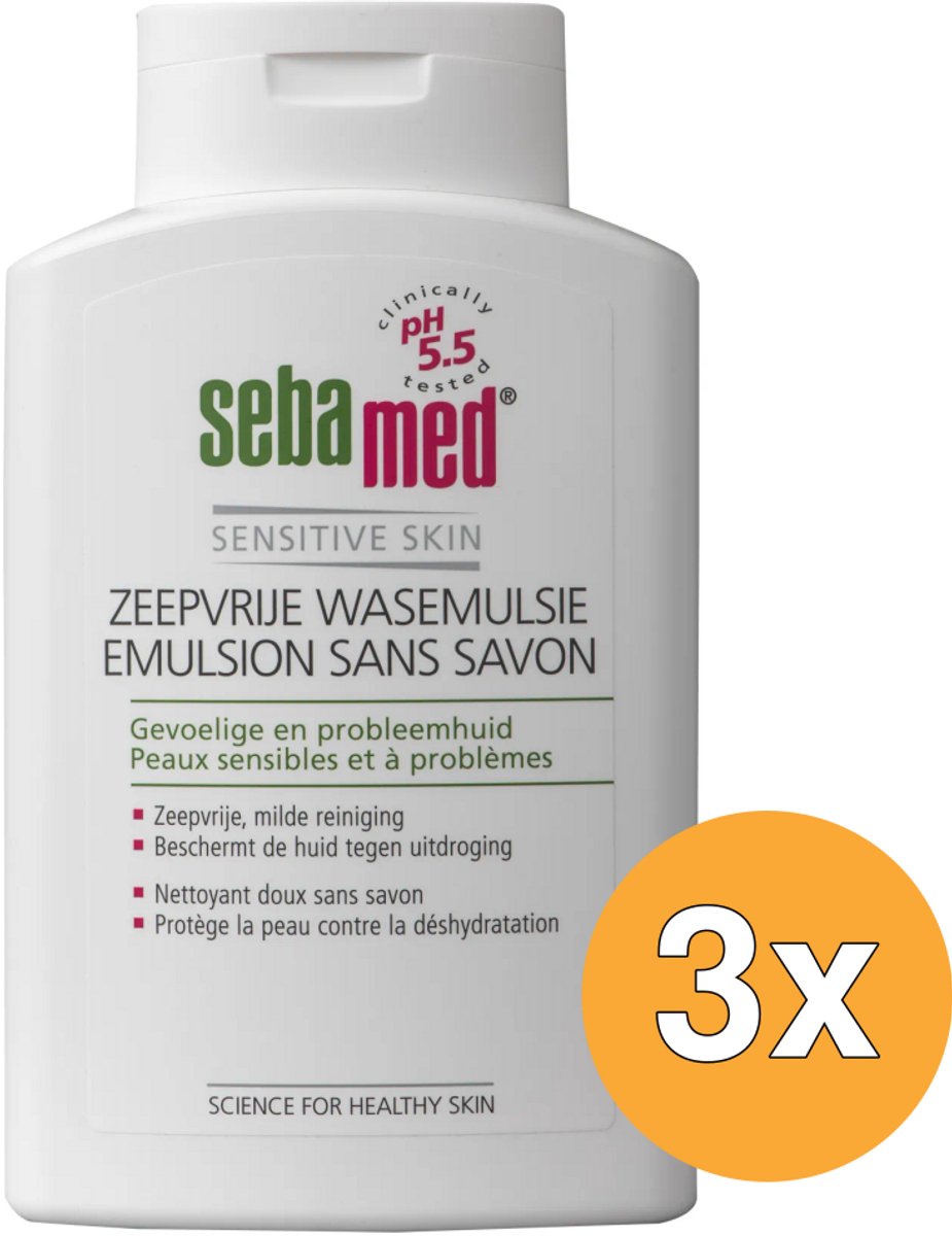 3x Sebamed Zeepvrij wasemulsie (500 ml)