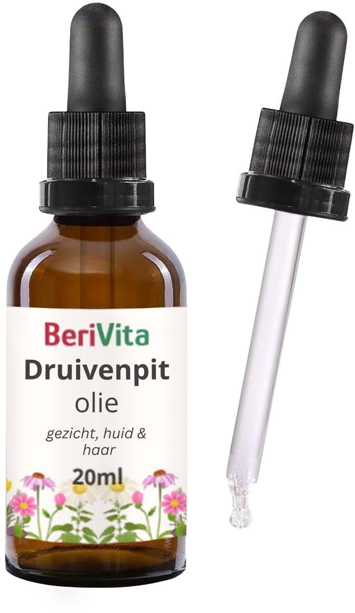Bol.com Druivenpitolie Puur 20ml Pipetfles - Huidolie en Haarolie - Grape Seed Oil aanbieding