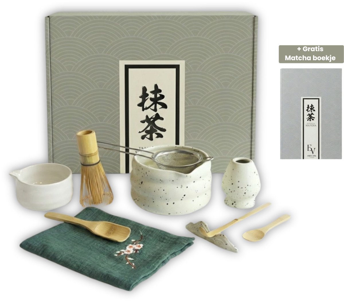 Enzovita - Japanse Matcha Set Compleet - 10-Delig - Starterkit - Cadeauset