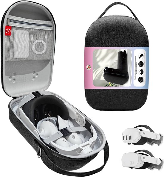 Frostcases - Case - Draagtas Geschikt voor Meta Oculus Quest 3 & 3S - Bescherm / Opbergtas Tas / Koffer - Schokbestendig en Waterafstotend