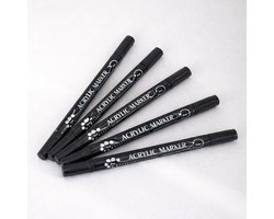 DOT Painting Acryl stiften 5 stuks (dubbele punt) Zwart