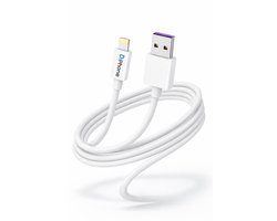 DrPhone® - 1 Meter Lightning naar USB kabel Oplaadkabel - TPE - Geschikt voor Apple iPhone / iPad Smartphones / Tablets/ Oortjes - Wit