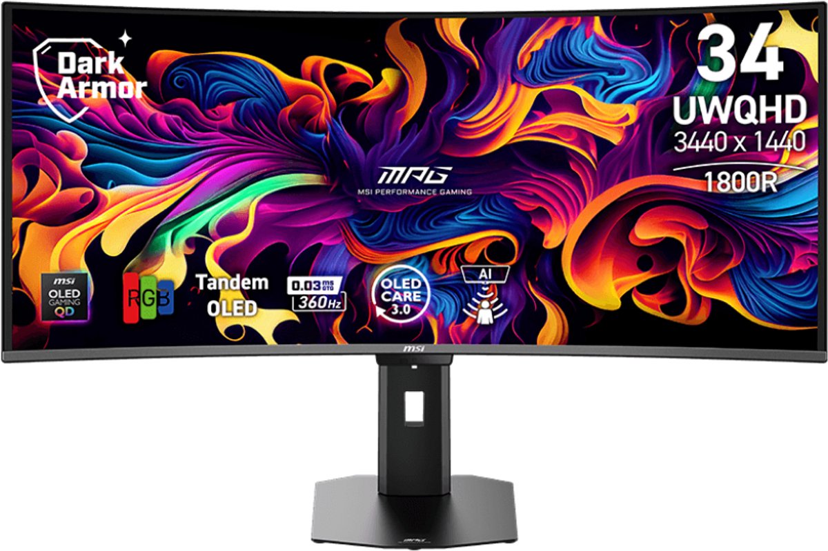 MSI MPG 341CQR QD-OLED Gaming Monitor 34 inch 360Hz - Mystar Computer - €1.299,00