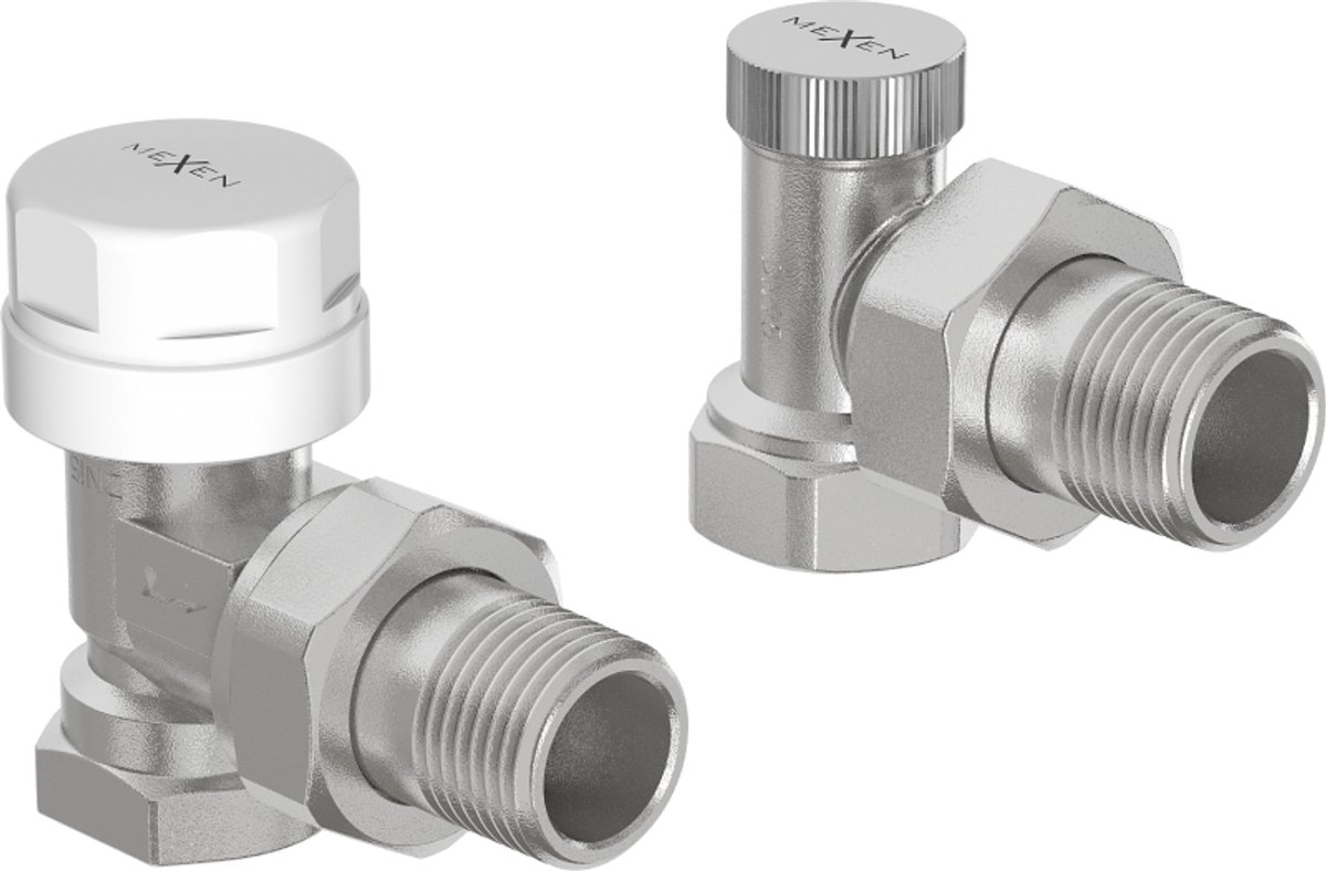 Mexen Uni-Term radiatorkleppen hoekig, nikkel - W913-012-01