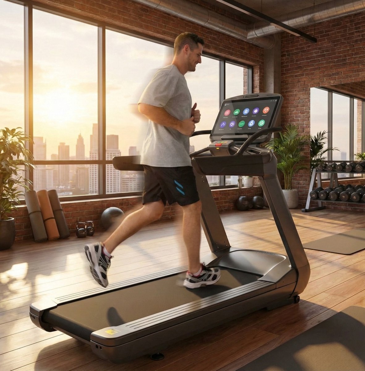 Treadmill Professioneel 20 km/u – 21% Helling – 23,5” Touchscreen – Inklapbare Loopband tot 180 kg – Studio & Thuisgebruik – Designbest