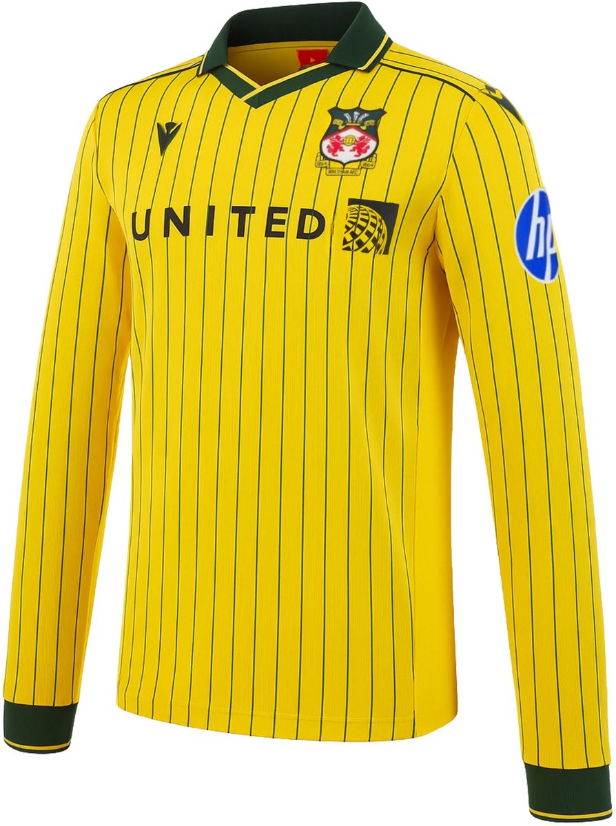 Wrexham AFC Uitshirt Longsleeve 2025/26 - Wales Voetbalshirt - Wrexham - Longsleeve - Macron - Maat S - Globalsoccershop
