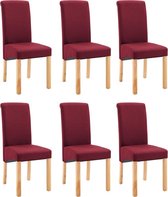 Eetkamerstoelen Rood set van 6 STUKS Stof / Eetkamer stoelen / Extra stoelen voor huiskamer / Dineerstoelen / Tafelstoelen / Barstoelen / Huiskamer stoelen