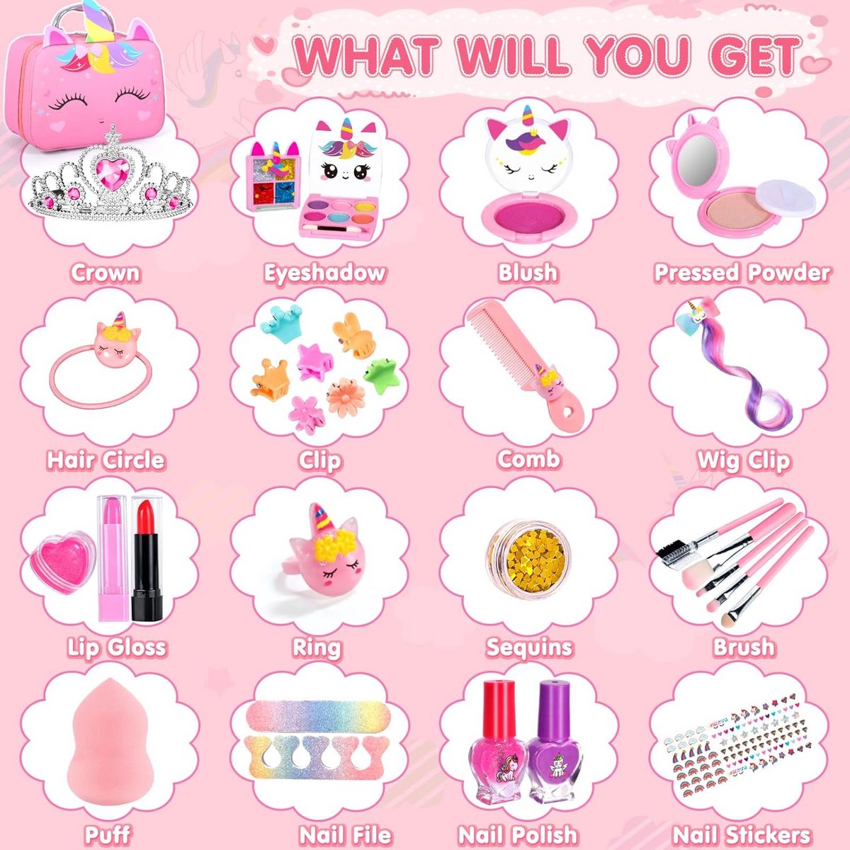 Make up Koffer Meisjes - Set met Inhoud Kinderen - Speelkoffer - Fantasie