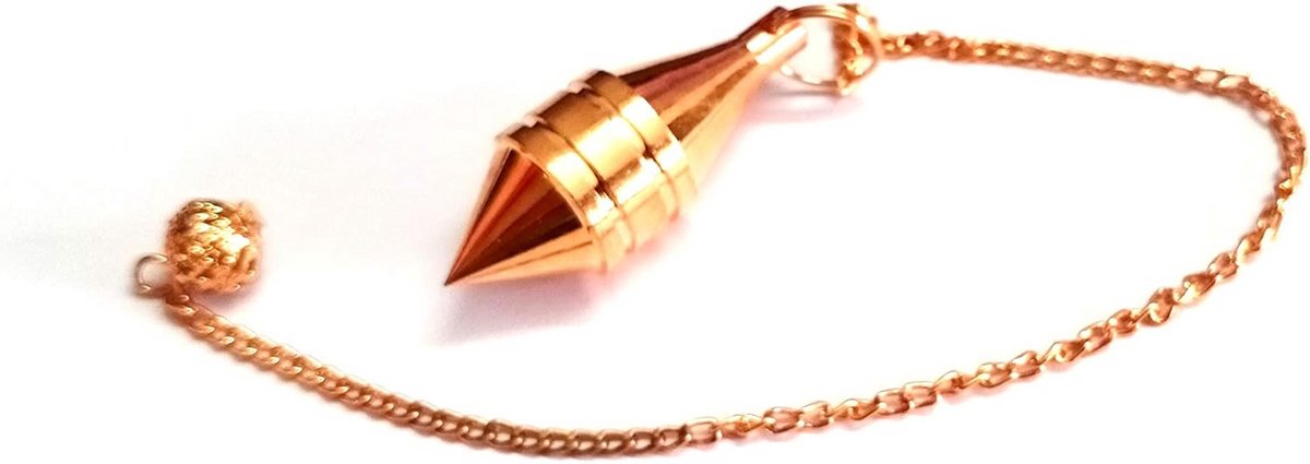 Koperen Pendule voor Radiësthesie en Chakra Healing met Kristaltherapie Boekje