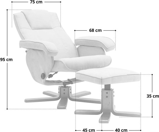 Comfortabele Draaifauteuil Beige met Voetenbank en Verstelbare Rugleuning — afbeelding 5