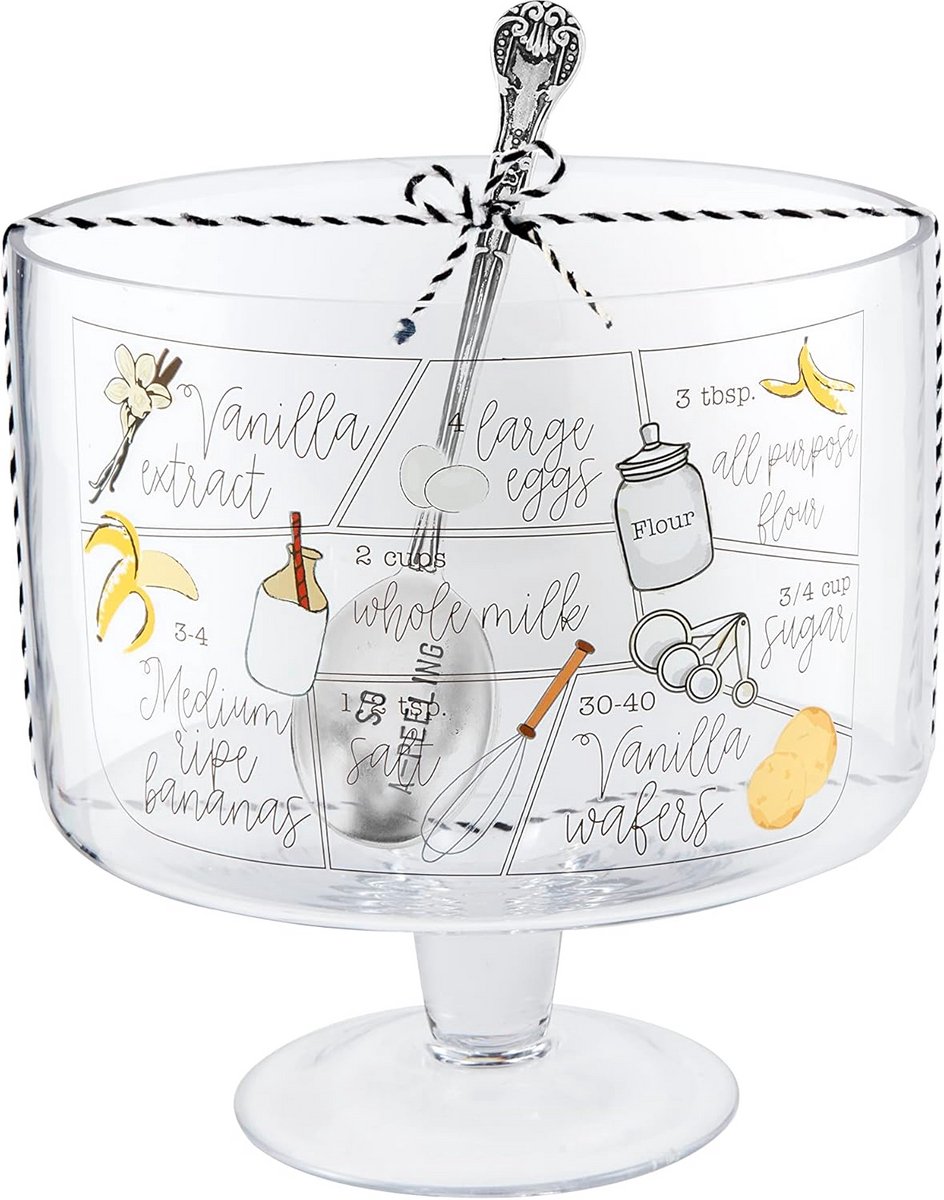 Glazen Dessertschaal Set met Lepel voor Trifle en Bananenpudding