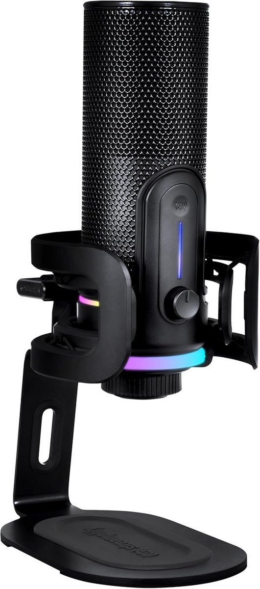 USB Microfoon voor Gaming en Streaming met RGB Verlichting - Zwart