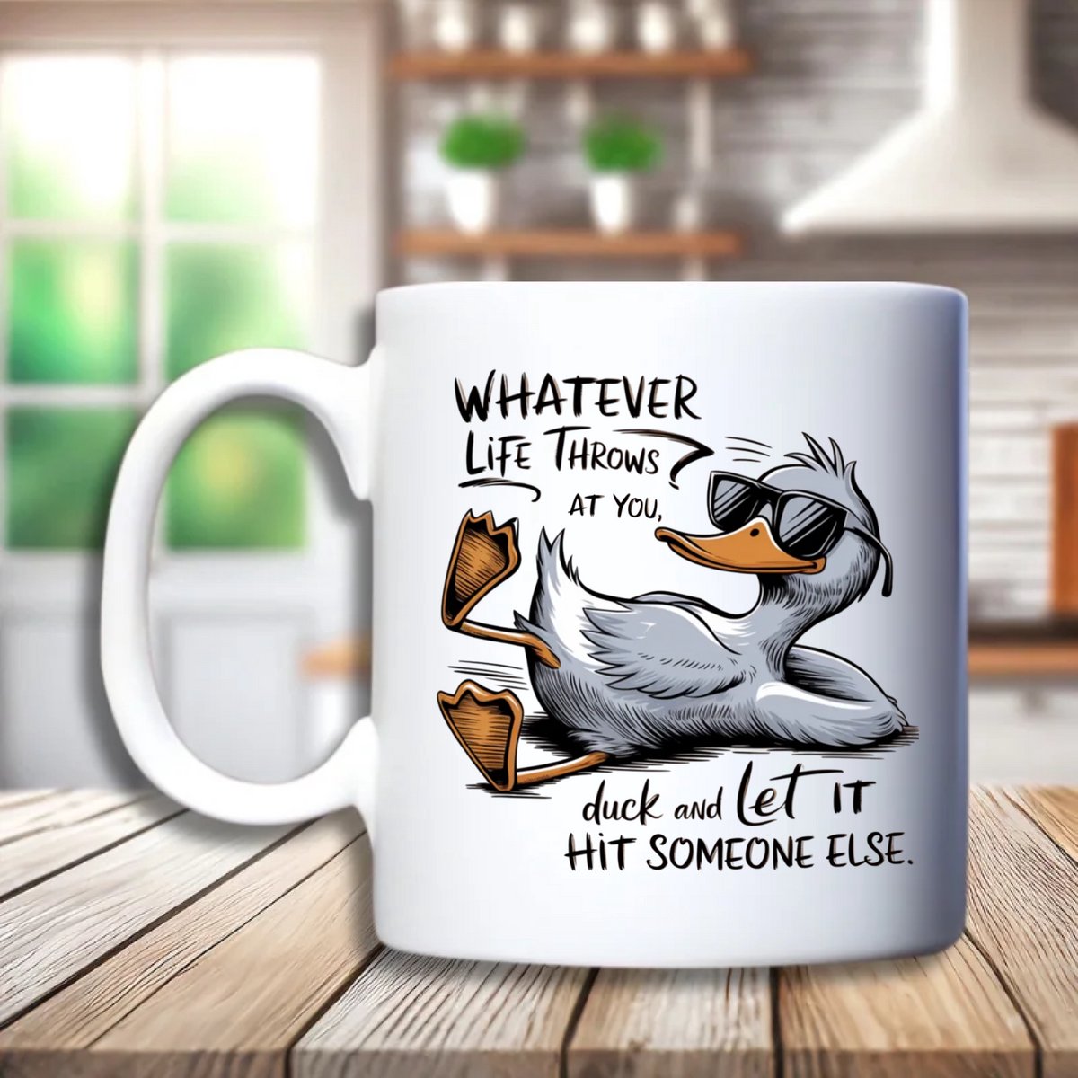 Funny Duck Quotes Mok – Grappige Eenden mok – Keramische Beker 300 ml – Humor Cadeau – Diverse Designs