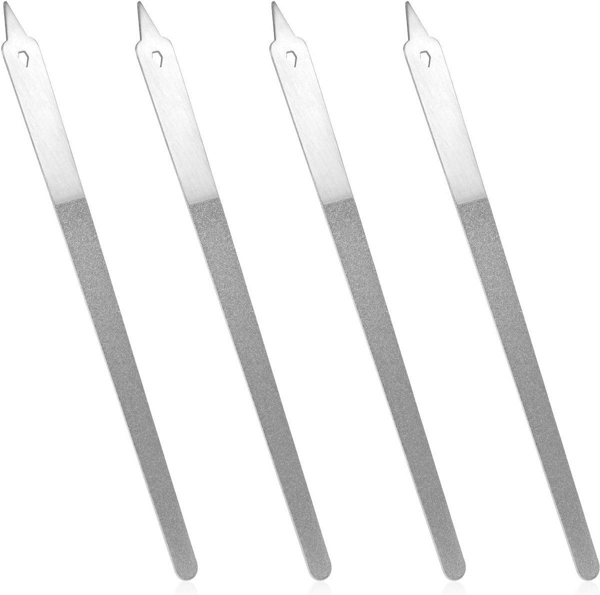 4 Stuks Dubbelzijdige Diamant Nagelvijlen van RVS voor Manicure en Pedicure