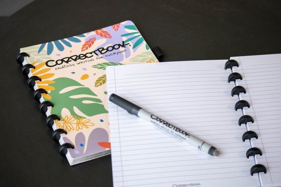 Correctbook A5 Uitwisbaar Notitieboek – Herbruikbaar schrift – Botanical Beauty – Blanco – Inclusief pen & wisdoekje – Aanvulbaar met extra pagina’s