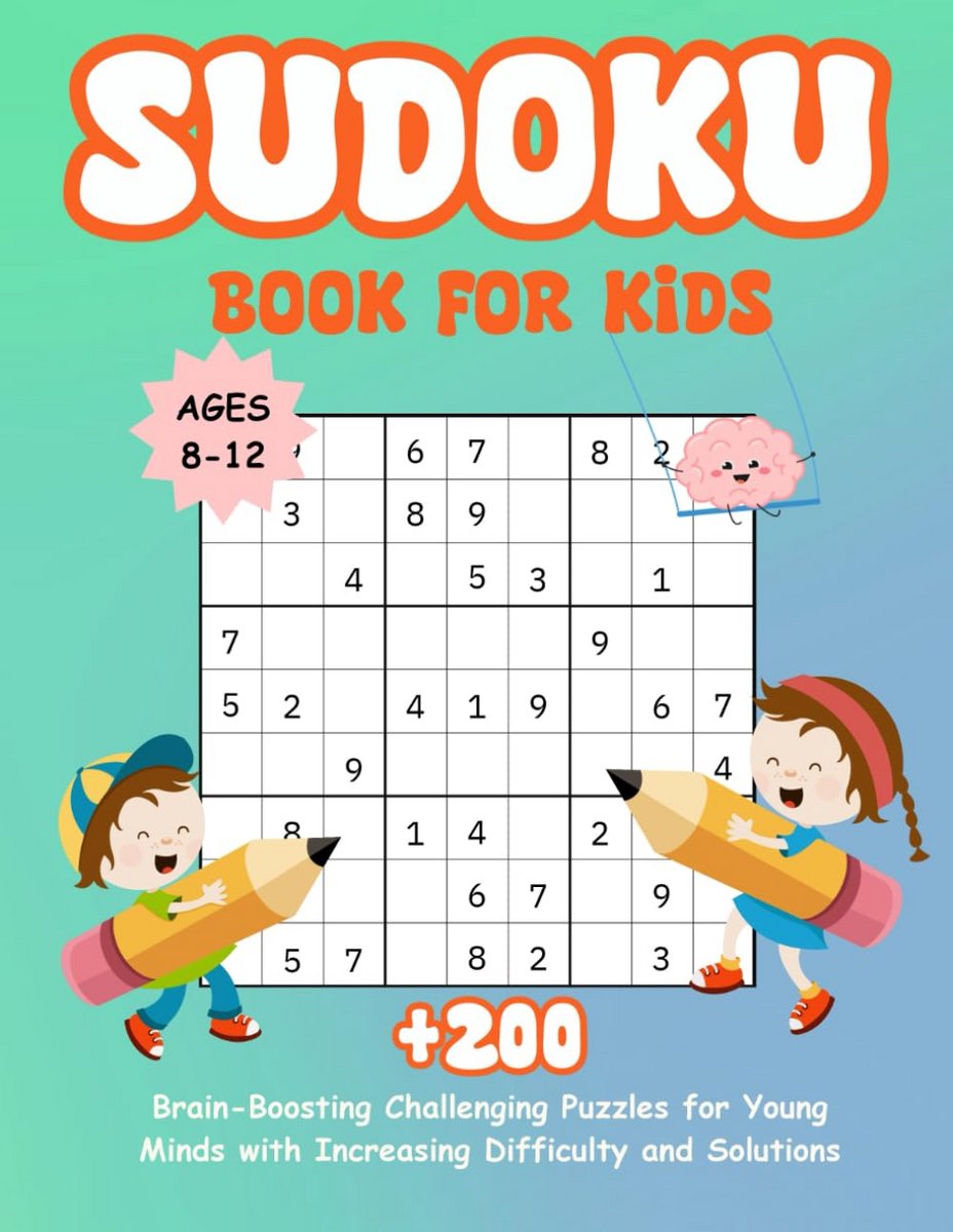 Sudoku Puzzelboek voor Kinderen 8-12 Jaar: 200+ Uitdagende Breinpiramide Puzzels met Oplossingen