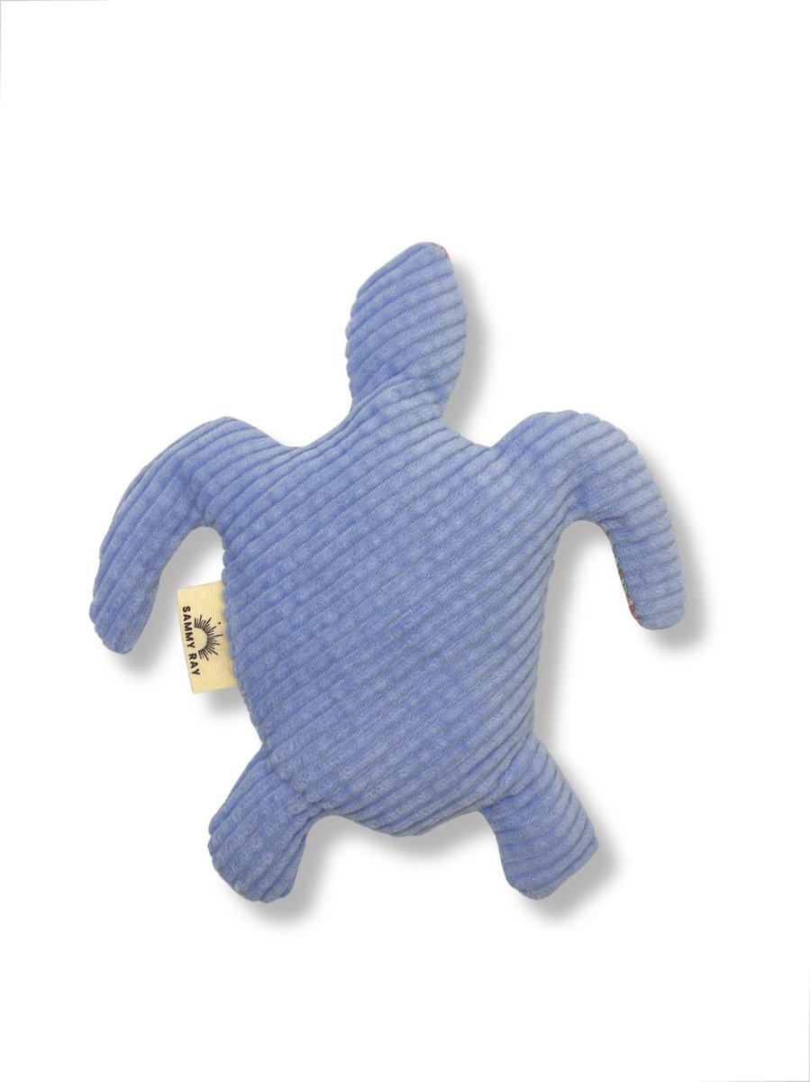 Warmteknuffel lavendel - Schildpad - Paars Blauwe rib - Duurzaam cadeau - Lavendel tarwe vulling