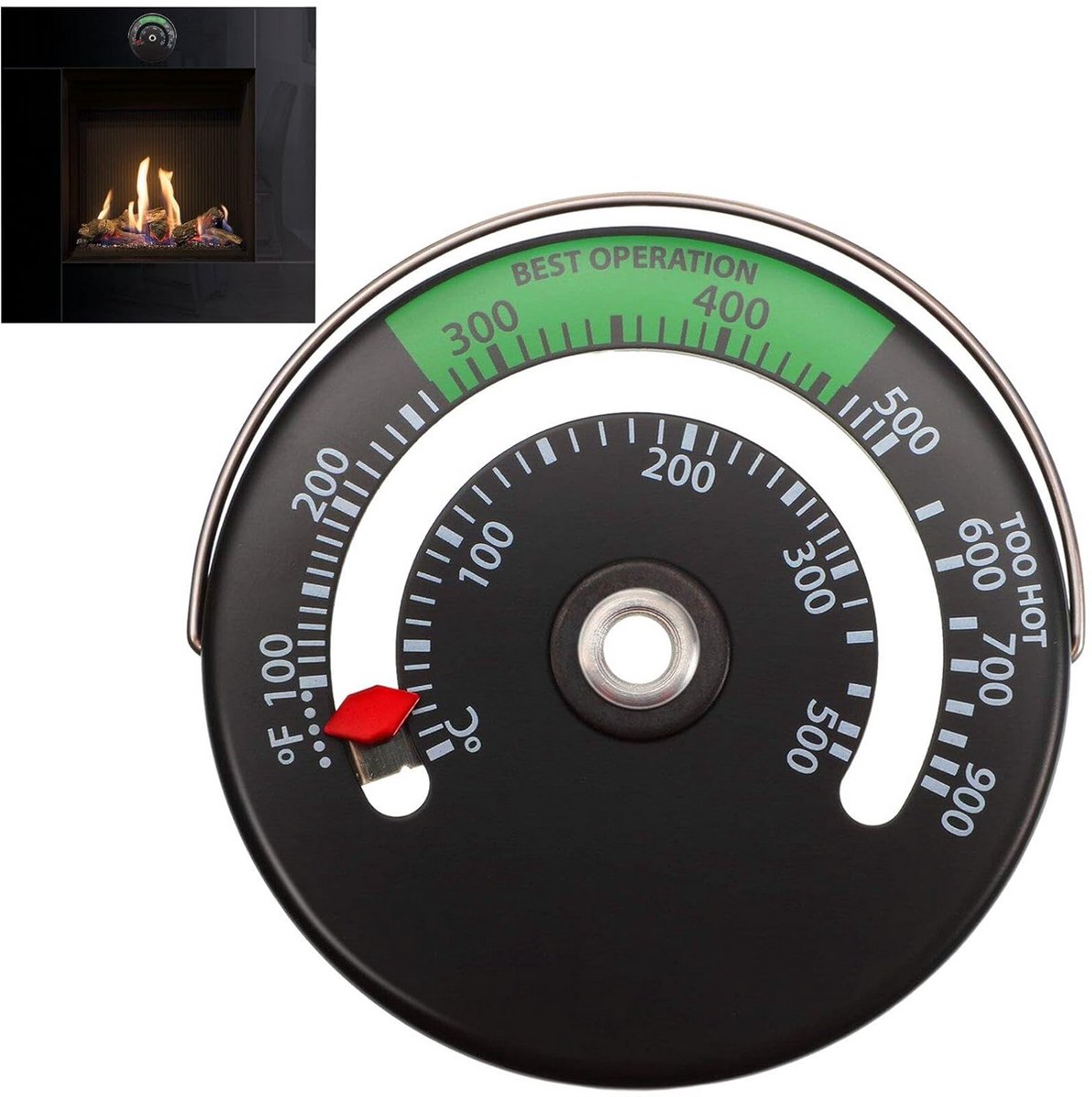 Magnetische Kachelthermometer voor Hout-, Gas- en Pelletkachels