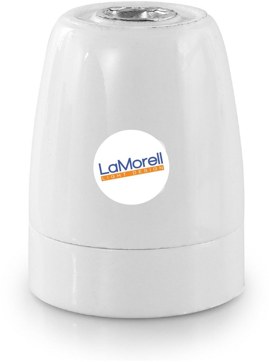 E27 Lampfitting Porselein - Wandlamp of Plafondlamp Fitting Wit of Zwart