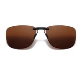 Polariserende Bruin Clip-On Zonnebril - Type Voorhanger Opzetbril - Overzetzonnebril - UV400 bescherming - Vivisun V5049 - Niet opklapbaar