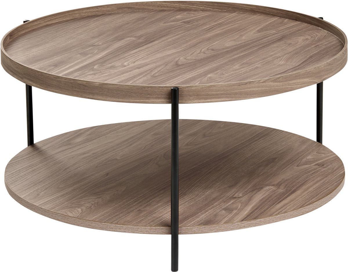 Beliani LANDER - Salontafel - Donkerbruin - MDF