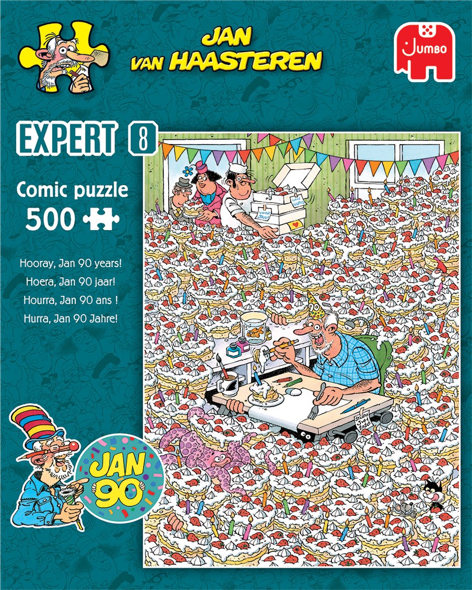 Jan van Haasteren Expert 8 - Jan 90! - 500 stukjes puzzel - Speciale puzzel voor Jan zijn verjaardag — afbeelding 2