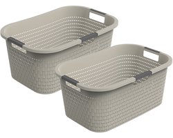 Rotho Country wasmand - set van 2 - 40 ltr - Beige