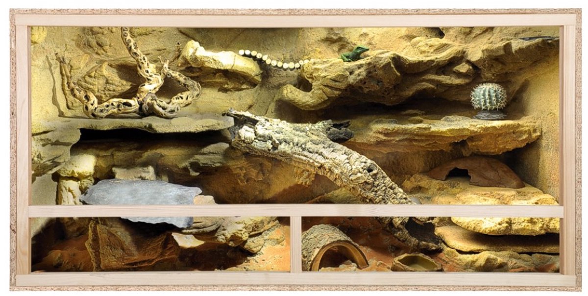 Repiterra® Terrarium 100x60x60 cm voor schildpadden van OSB hout met bovenventilatie