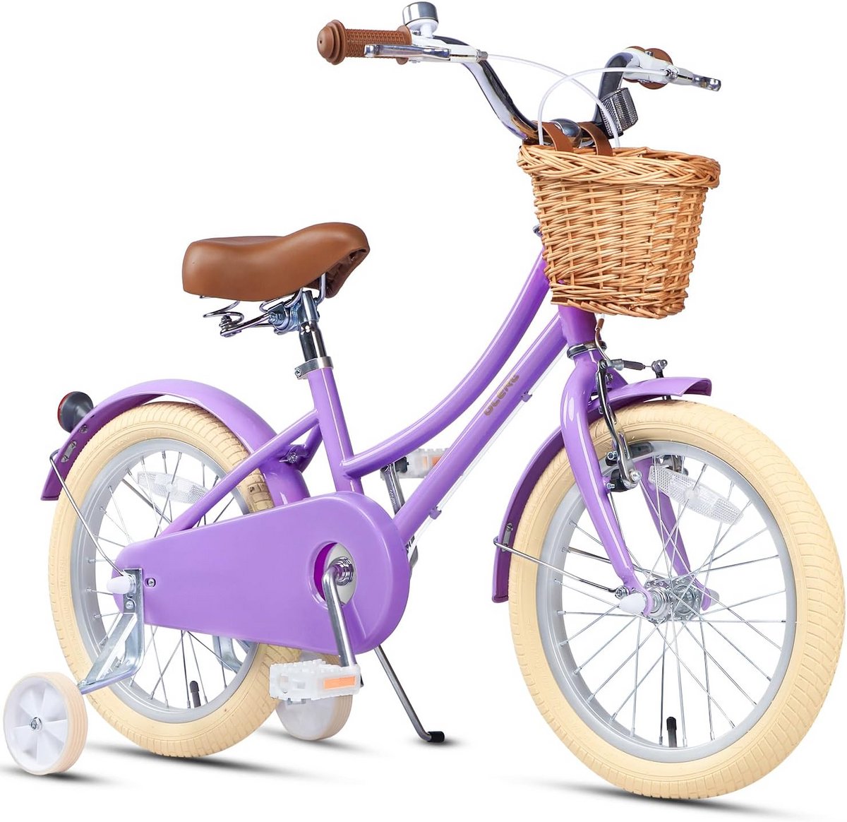 Meisjesfiets met Mand voor Kinderen 3-10 Jaar - 12 t/m 20 Inch - Inclusief Zijwieltjes