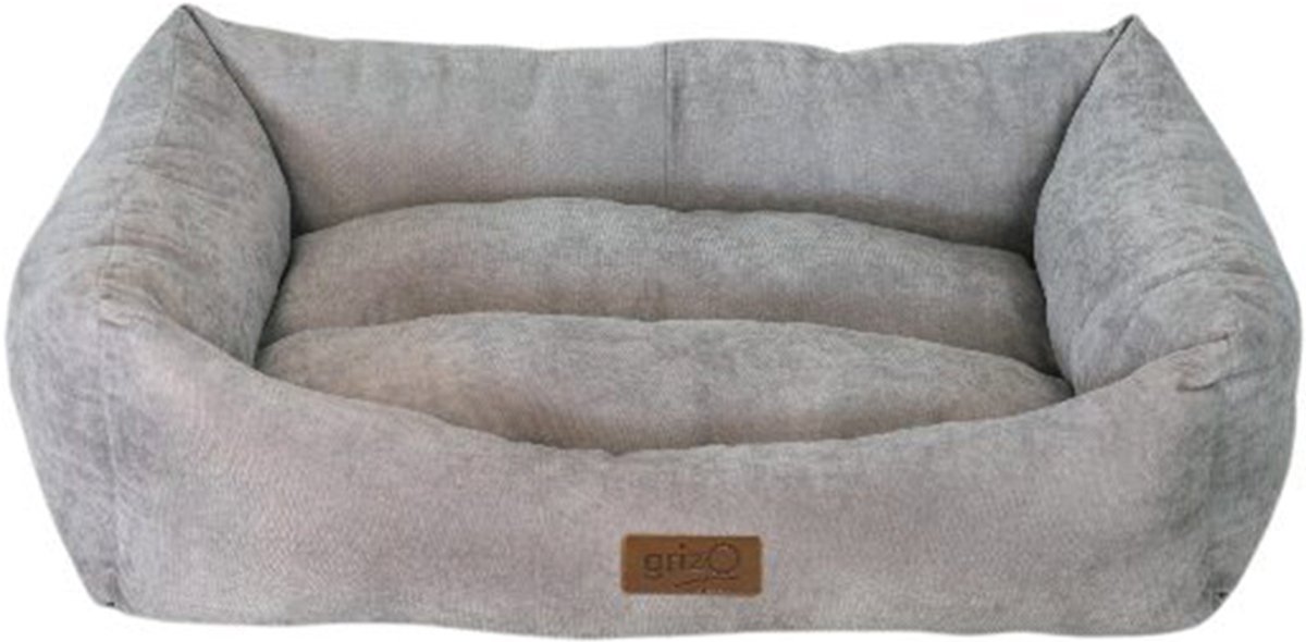 Grizo hondenmand 60 cm grijs voor kleine hondjes en katten - machinewasbaar - comfortabel met antislip nopjes op bodem