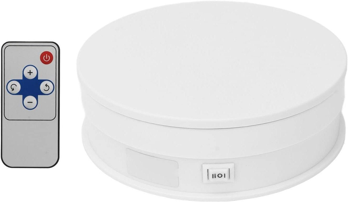 Draaibare Draaitafel voor Fotografie met Afstandsbediening - Elektrisch - 6 Inch - Wit