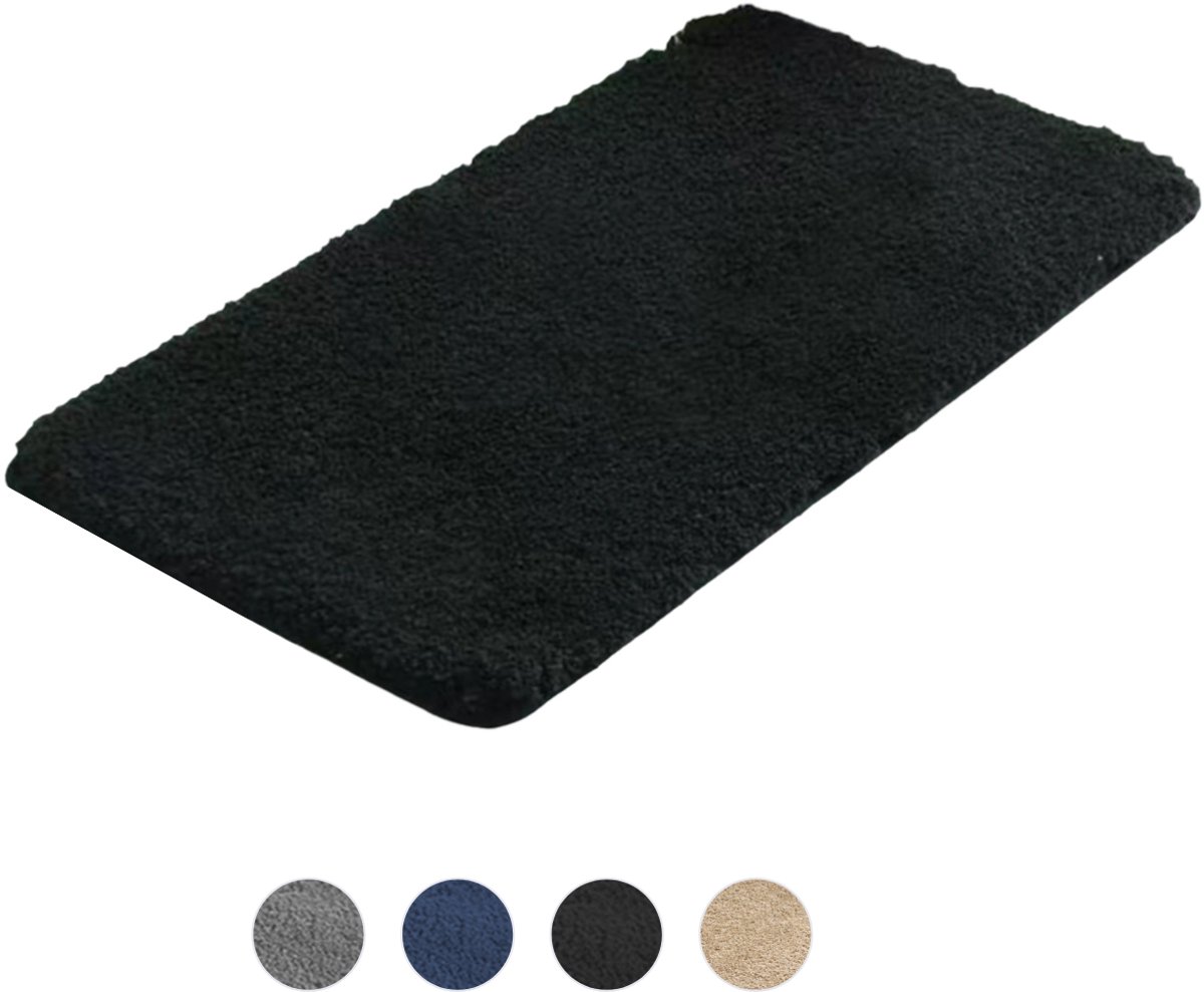 AKSA Home® Badmat 70x140 cm - Grote douchemat antislip - Badmat antislip - Badkamermat - Vloerkleed - Zwart