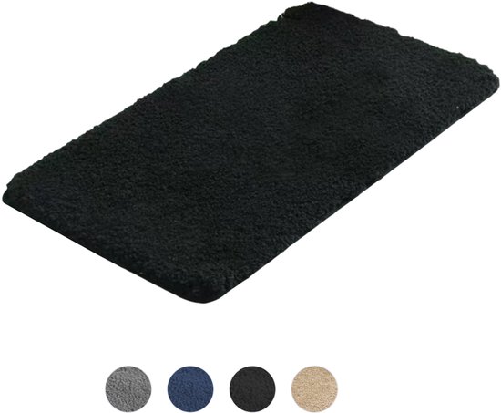 AKSA Home® Badmat 70x140 cm - Grote douchemat antislip - Badmat antislip - Badkamermat - Vloerkleed - Zwart