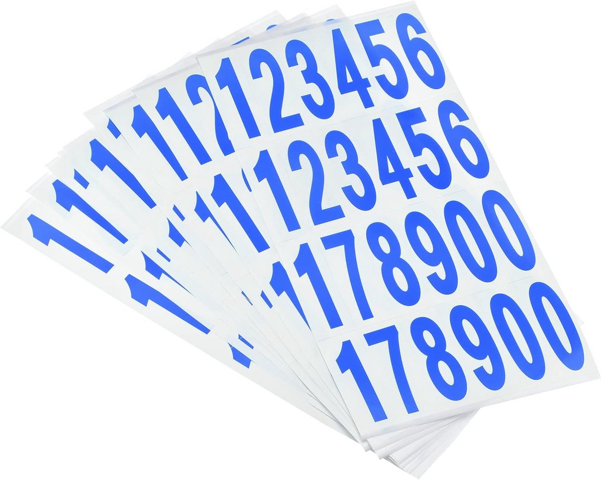 10 Stuks Zelfklevende Stickers voor Huisnummers Brievenbusnummers Blauw PVC Vinyl
