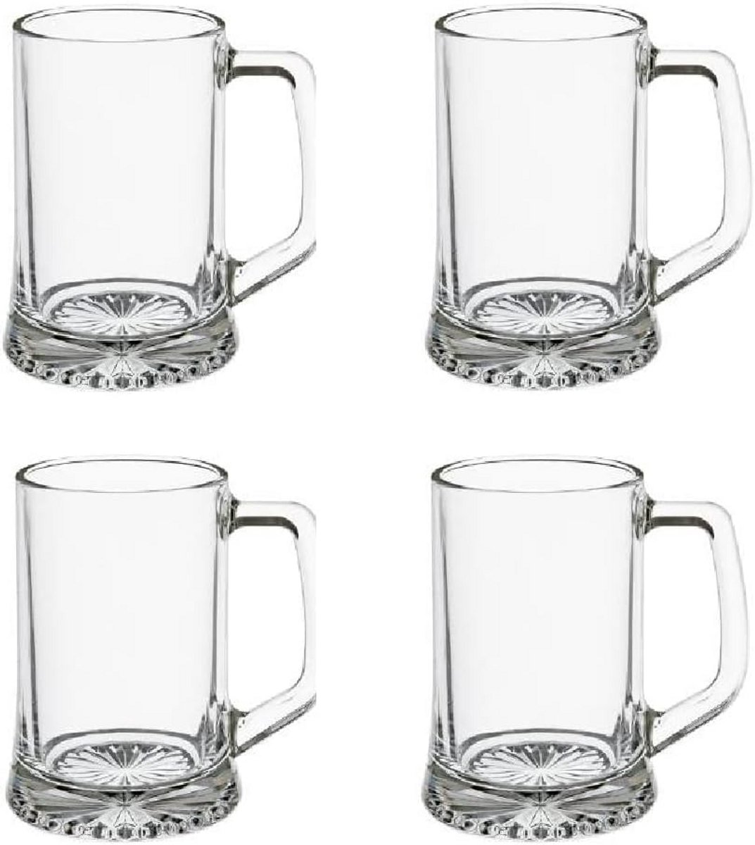Bierpul met Handvat 32cl - Stevig Glas voor Pils en Speciaalbier - Set van 4