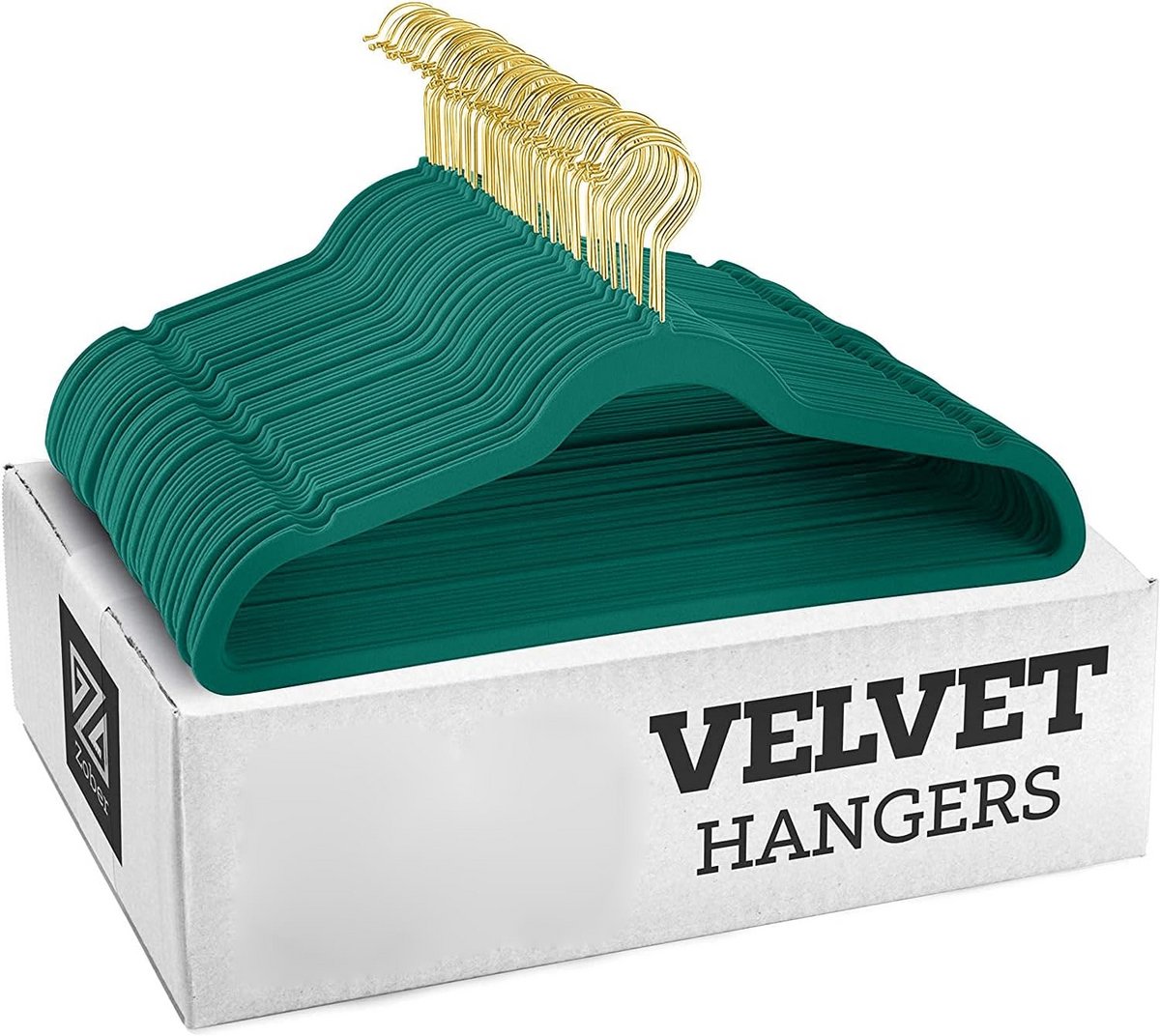 Set van 20 Fluwelen Kleerhangers - Ruimtebesparend & Antislip Dunne Hangers (Groen)