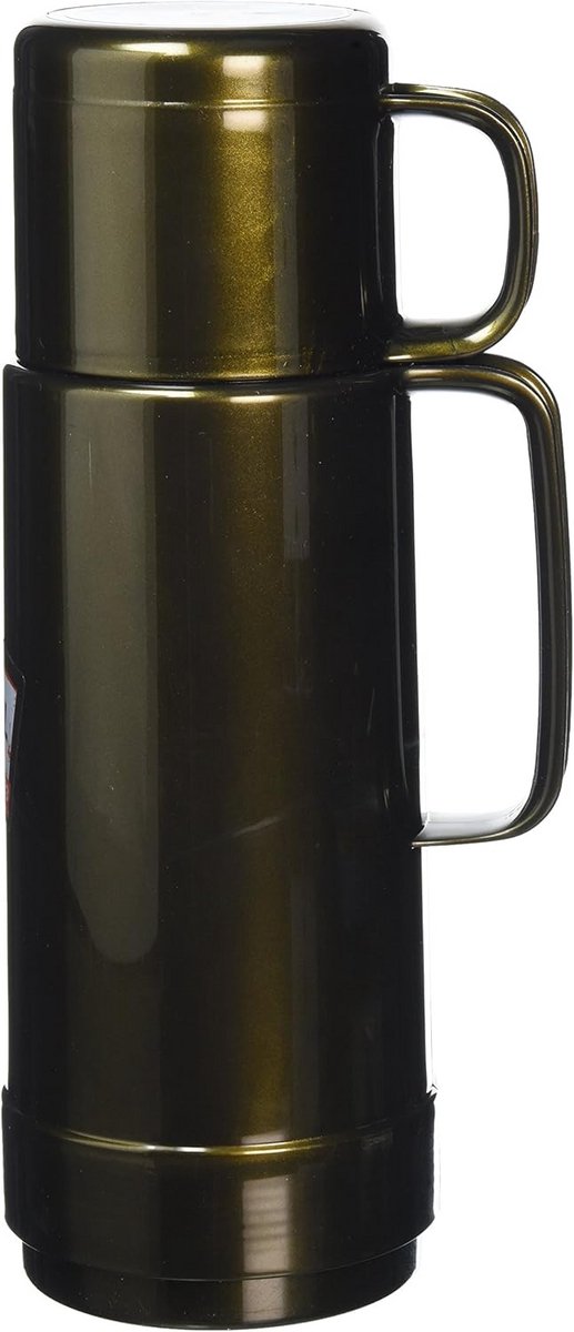 Thermosfles RVS 0.5 Liter Zwart Honinggeel - BPA-vrij Drinkfles Warm/Koud