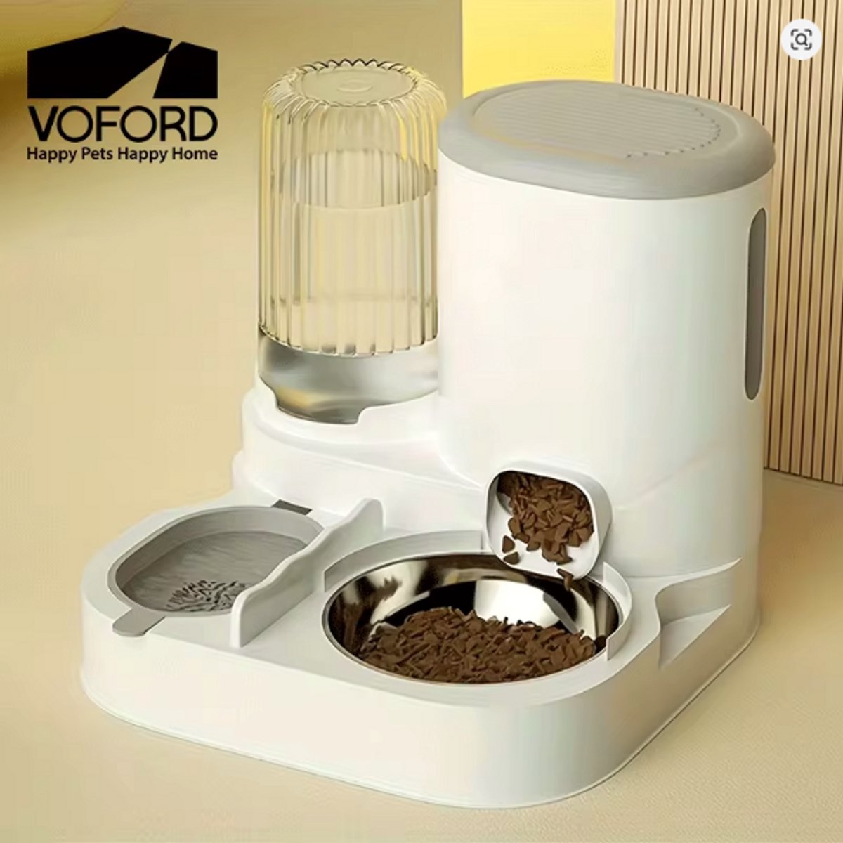 2 in 1 Automatische water en voer bak voor honden en katten - Grote capaciteit voerautomaat - Kattenvoerbak - Hondenbak - Voederbak - Drinkbak waterdispenser