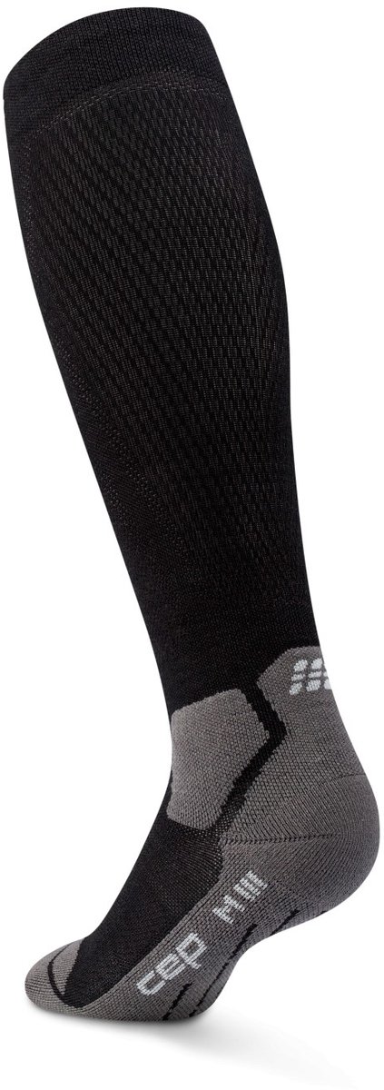 CEP Hiking Light Merino Tall Compressie wandelsokken – Kuitomvang Dames 32-38 cm Zwart