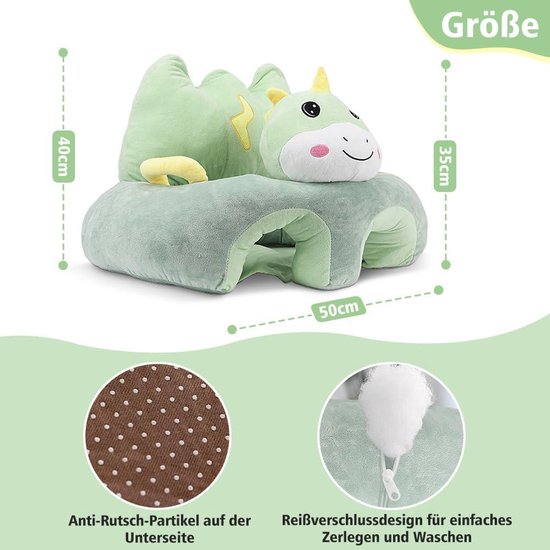 Babybanksteunstoel - Stoel voor baby en peuter - Zachte stoelhoes - Pluche zitkussen - Leren zitten - Veiligheidsstoel - 54 x 54 cm van Merkloos — afbeelding 2