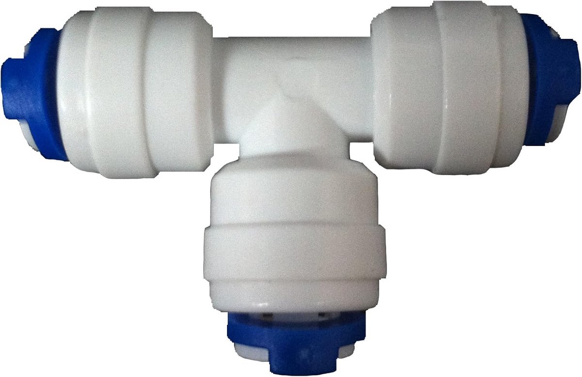 Push Fit T-koppeling voor 1/4 inch waterfilter slang