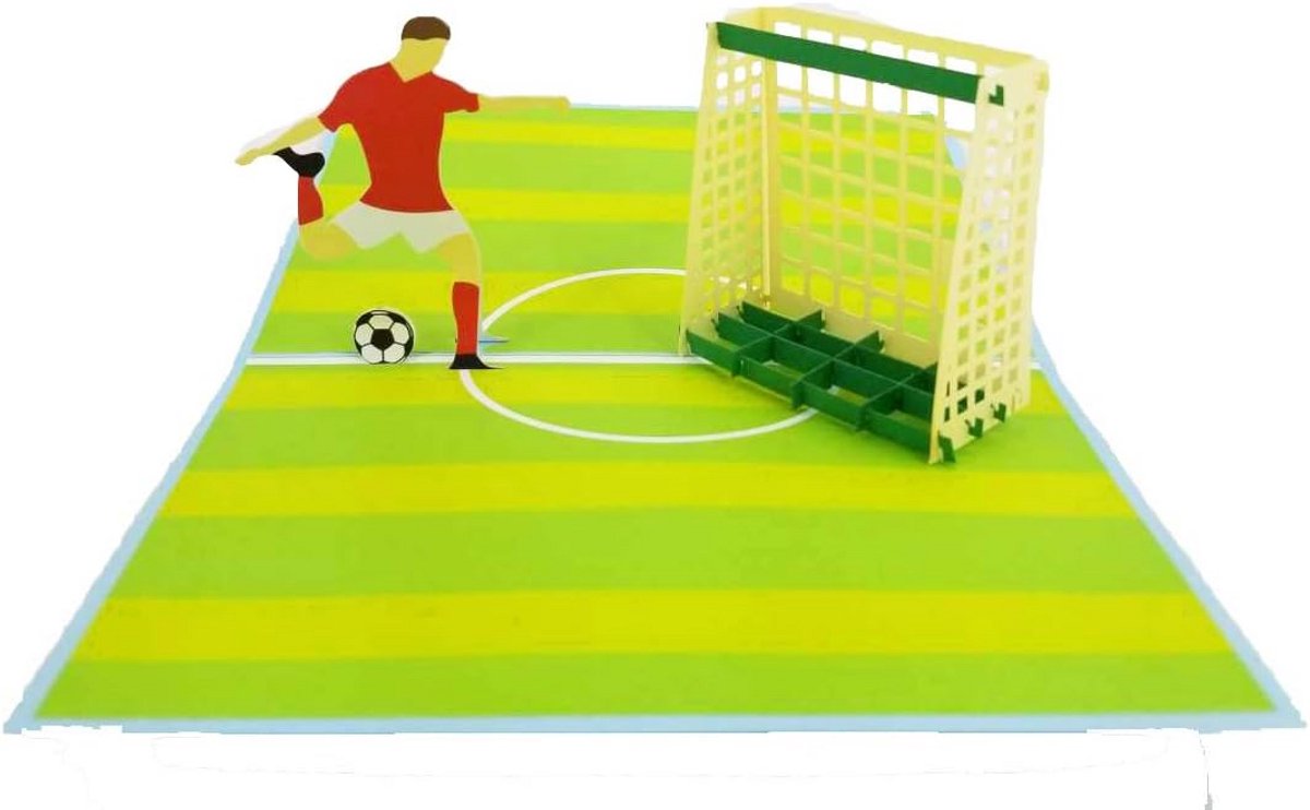 3D Pop-Up Wenskaart Voetbal - Verjaardag, Jubileum, Bedankt, Vaderdag & Meer