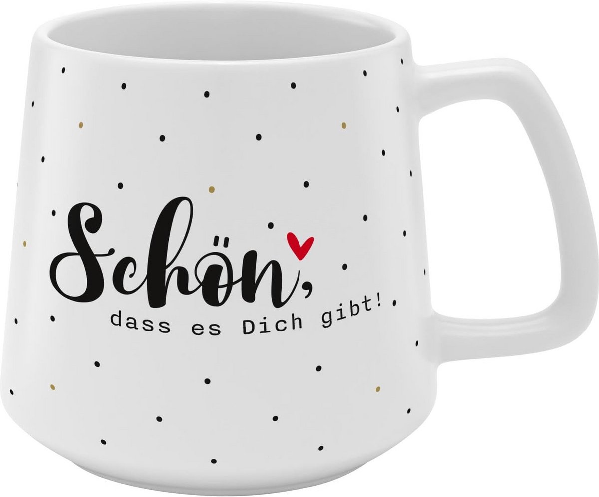 Keramische Mok met Inspirerende Tekst en Moderne Kegelvorm