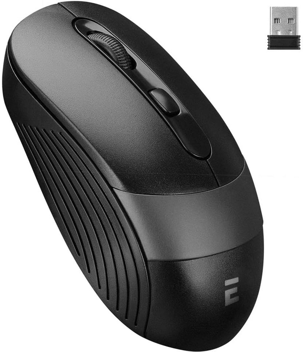 Draadloze Optische Muis - 2.4GHz USB - Zwart/Grijs