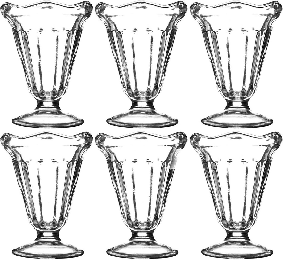 Set van 6 Luxe Dessertglazen voor Milkshakes en Cocktails
