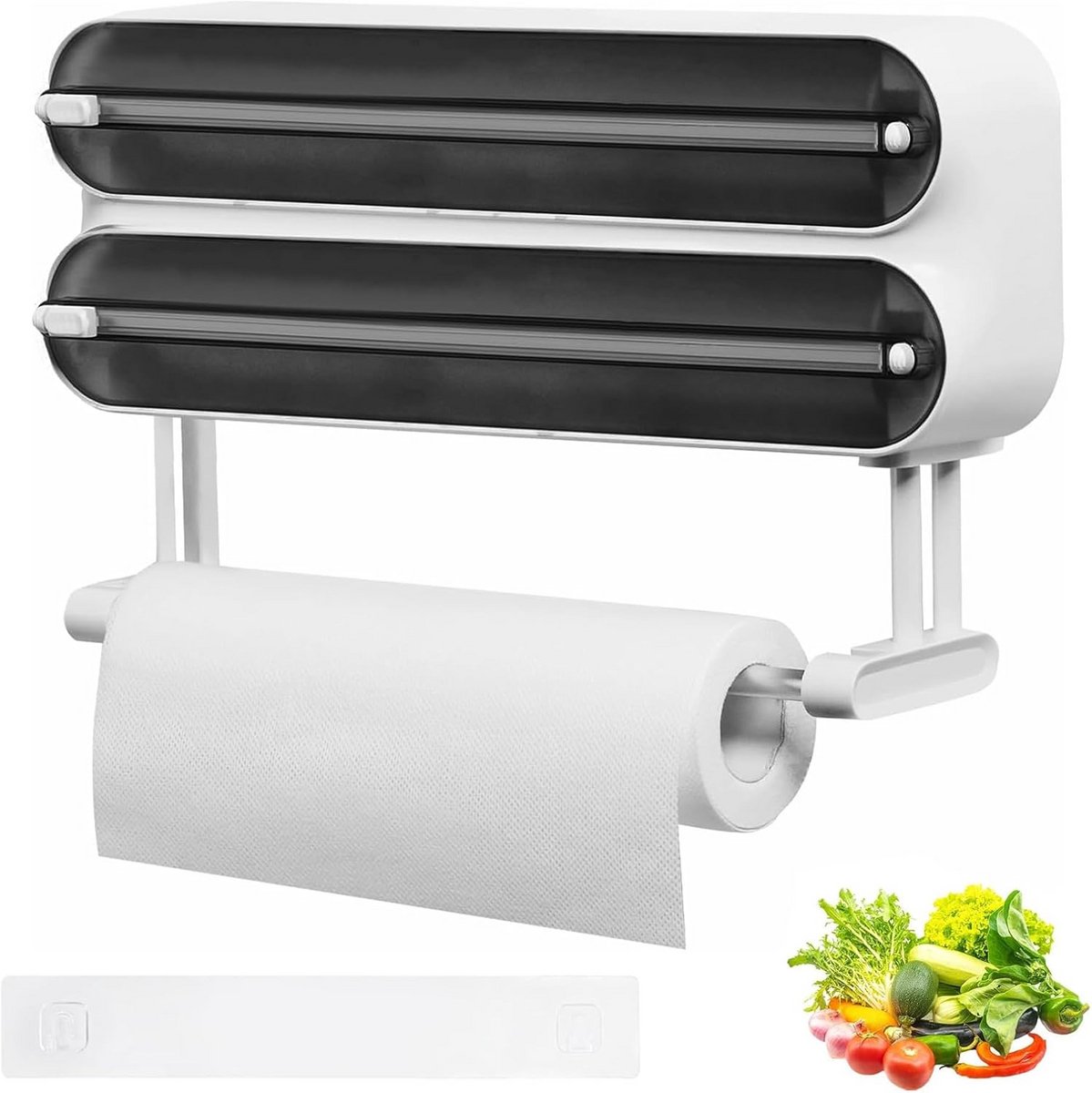 Keukenrolhouder met Foliesnijder: 3-in-1 Dispenser voor Aluminiumfolie en Huishoudfolie