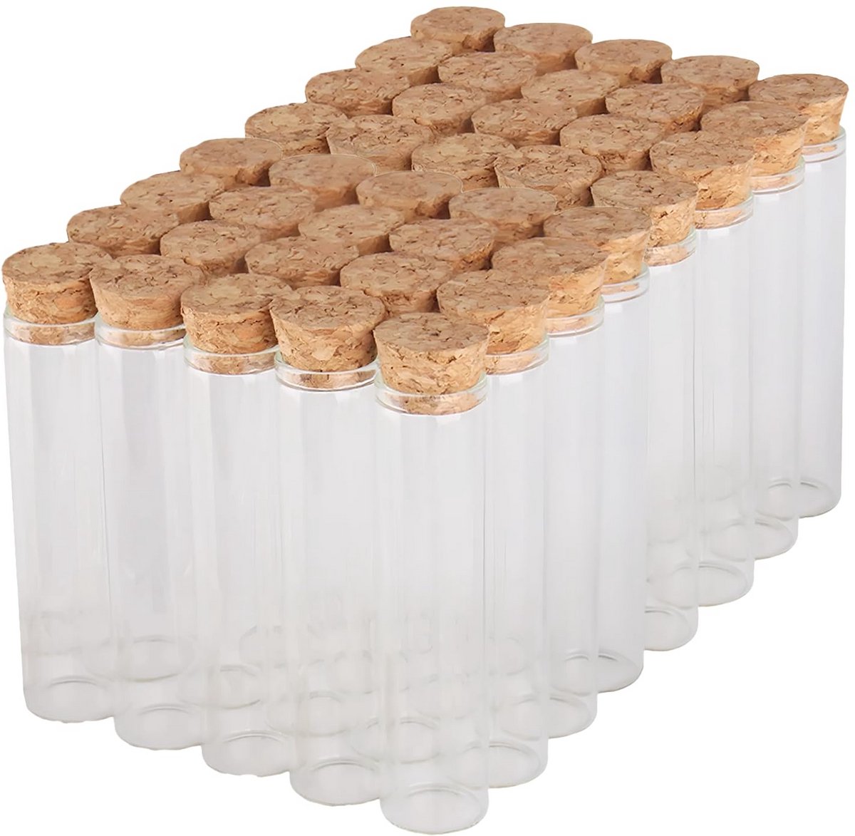 40 Stuks Glazen Reageerbuisjes met Kurk - 12 cm - Perfect voor Proefjes en Doopsuiker