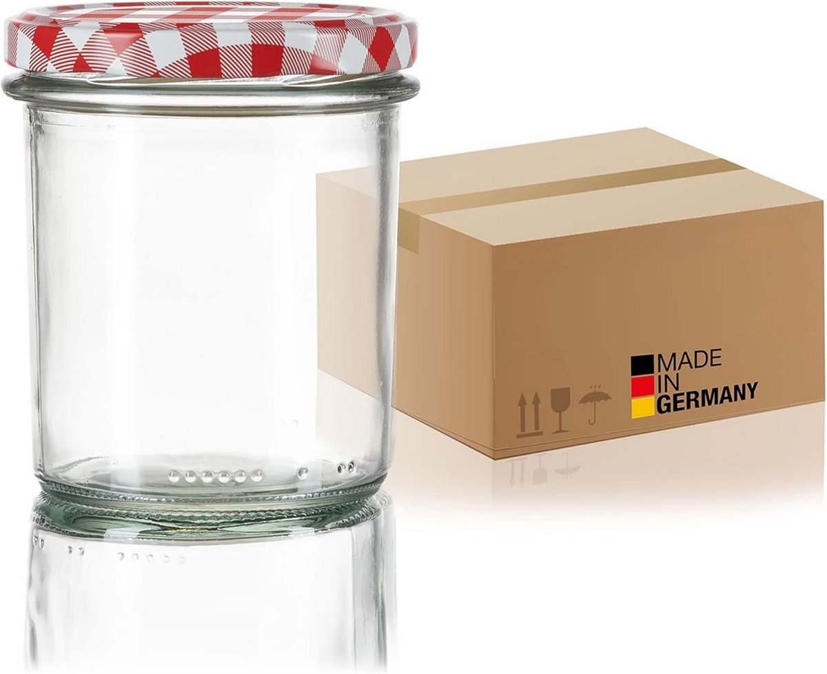 24 Weckpotten met Schroefdeksel 350 ml voor Inmaken en Pasteuriseren