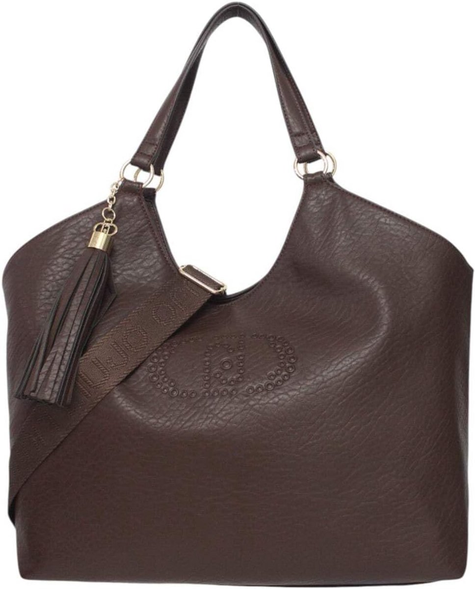 Grote Shopper Schoudertas Donkerbruin Dames - Ruime Tote Bag voor A4